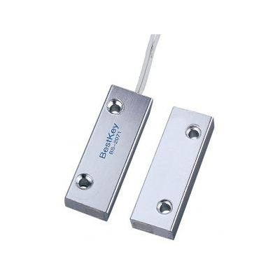 BS-2071 - Kovový povrchový magnetický kontakt 50 x 17 x 9,8mm, kabel