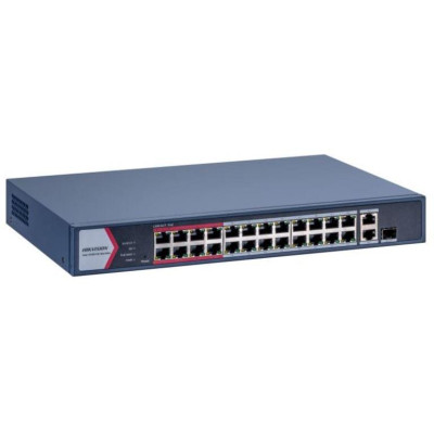 DS-3E1326P-EI/M - Smart managed switch 24x100TX PoE+2x uplink (Gb Combo port + Gb RJ45), 230W, Super PoE
