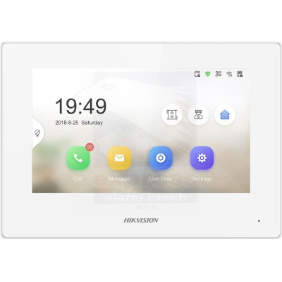 DS-KH6320Y-WTE2/White - 2-žilový 7" bytový dotykový monitor s Wifi, bílý