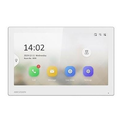 DS-KH6350-WTE1(O-STD)/White - 7" IP bytový dotykový monitor, PoE, Wi-Fi, bílý