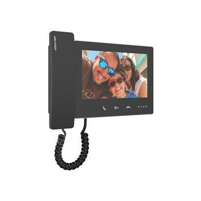 DS-KH7300EY-THE2 - 2-žilový HD 7“ dotykový monitor se sluchátkem, černý