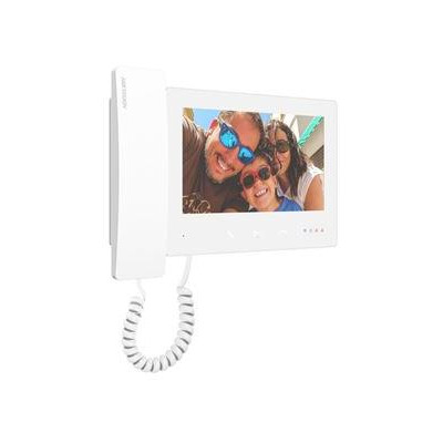 DS-KH7300EY-THE2/White - 2-žilový HD 7“ dotykový monitor se sluchátkem, bílý