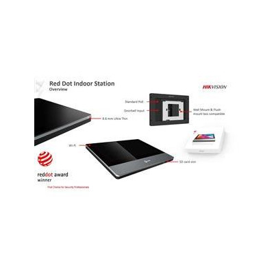 DS-KH8350-WTE1 - 7" IP bytový dotykový monitor, Wi-Fi, PoE