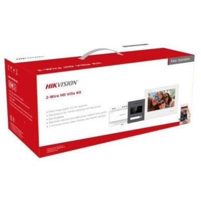 DS-KIS704EY - Kit videotelefonu s intuitivním průvodcem instalací, 2-drát HD, bytový monitor+dveřní stanice+zdroj