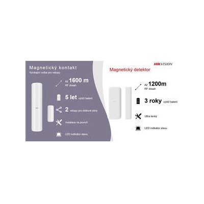 DS-PDMC-EG2-WE(B) - AX PRO bezdrátový magnetický detektor, 2 vstupy