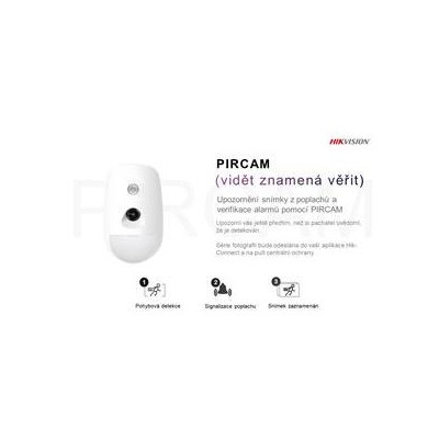 DS-PDPC12P-EG2-WE - AX PRO bezdrátový PIRCAM detektor, PET imunita do 30kg, dosah 12m, vějíř, IR přísvit