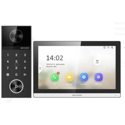 DS-KIS612-P - KIT IP videotelefonu, dveřní stanice + bytový monitor, 2x zdroj, MicroSD karta