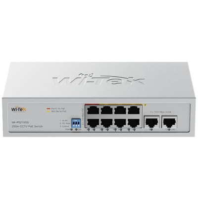 WI-PS210GS V2 - 8FE + 2GE Hi-iPoE switch, 250m, 95W