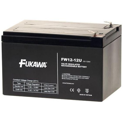 Fukawa FW 12-12 U - Akumulátor bezúdržbový 12V/12Ah, faston 6,3mm, životnost 5let