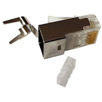 Konektor RJ45 8/8 50u - Konektor RJ45 8/8 50u drát/licna kulatá FTP CAT6A