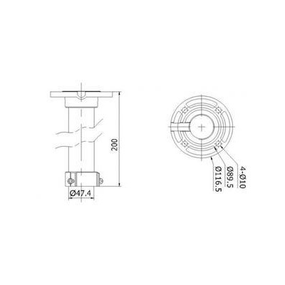 DS-1661ZJ-P - konzole na strop pro PTZ kamery, délka 200mm