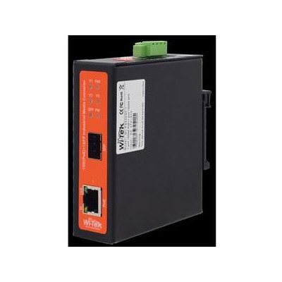 WI-PS302GF-I - 1GE + 1SFP Fiber HiPoE mediální konvertor, 60W