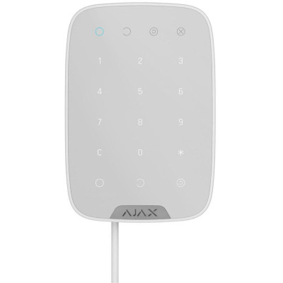 AJAX KeyPad Fibra, bílá - Drátová dotyková klávesnice, 15 tlačítek, signalizace stavu systému