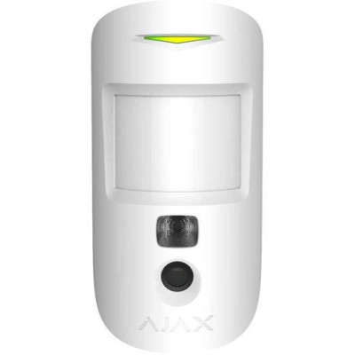 AJAX MotionCam HDR, bílý - Bezdrátový detektor PIR+CAM, PET imunita, dosah 12 metrů, integrovaný foťák, HDR