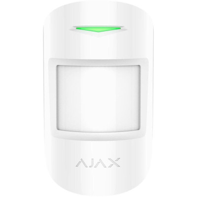 AJAX MotionProtect Plus, bílý - Bezdrátový PIR detektor + MW senzor, PET imunita, dosah 12 metrů, nadčasový design.
