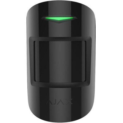 AJAX MotionProtect, černý - Bezdrátový PIR detektor s PET imunitou, dosah 12 metrů, nastavitelná citlivost.