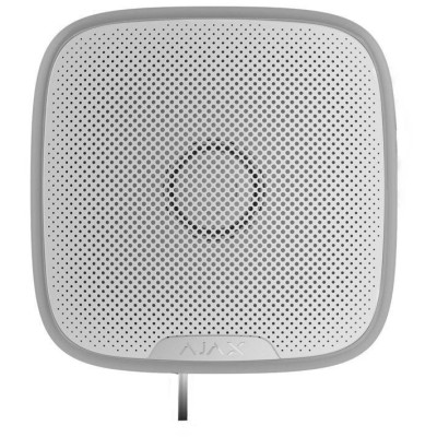 AJAX StreetSiren Fibra, bílá - Drátová venkovní siréna, výkon 85–113 dB, drátové připojení na 2 000 metrů, IP54