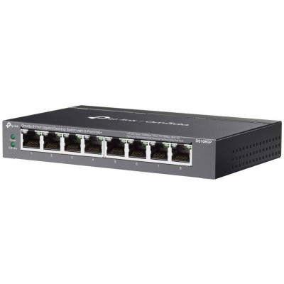 TP-Link DS108GP, Omada switch, 8x Gigabit PoE+, 65W PoE budget