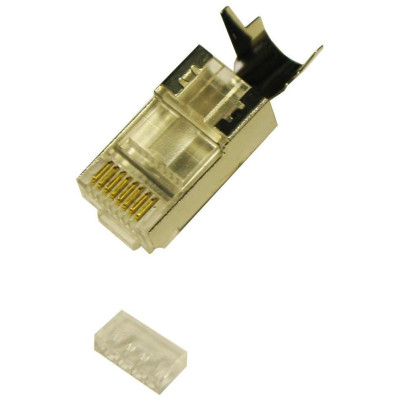 XtendLan Konektor STP RJ45 CAT 7/6A/6, drát, 50u stíněný, skládaný s lisovacím klipem