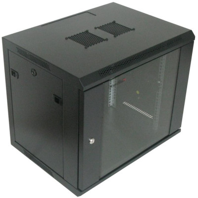 XtendLan 9U/600x450, na zeď, jednodílný, rozložený, skleněné dveře