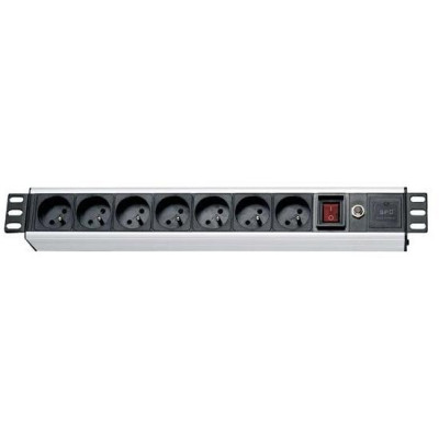 XtendLan 19'' rozvodný panel 7x 230V, ČSN, vypínač, nadproudová a přepěťová ochrana, 1,8 m