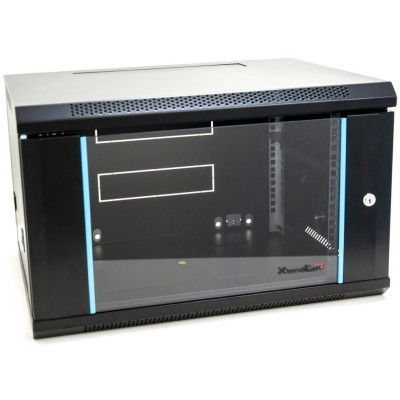 XtendLan 6U/600x450, na zeď, jednodílný, skleněné dveře