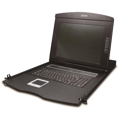 Planet KVM-210-08M, KVM konzole s LCD 17", ovládání 8x PC, PS2/USB, 1U/19" instalace, touchpad
