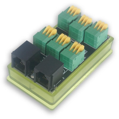 TINYCONTROL Splitter tB2, rozšíření 1-Wire - 1× RJ12 a 6× terminál