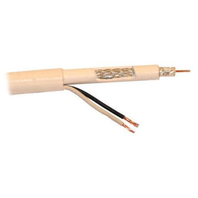 XtendLan Koaxiální kabel kombinovaný xl-RG 59W (75 Ohm) 0.81mm + 2x 1mm2 vodič, PVC bílý