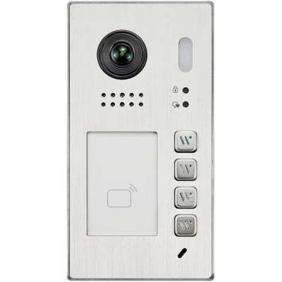 XtendLan Dveřní stanice Digital 2-drát/ 4x zvonek/ 2Mpix 170st/ IR/ dual RFID 125kHz a 13,56MHz/ povrchová montáž