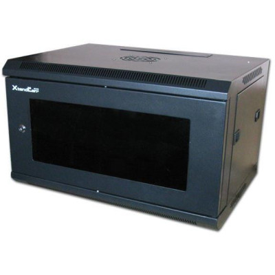 XtendLan 6U/600x450, na zeď, jednodílný, skleněné dveře