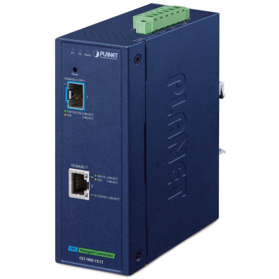 Planet IXT-900-1X1T průmyslový konvertor 1x 10G Base-T / SFP+ 10GBase-X, IP40, -40~75°C, dual power, SNMP