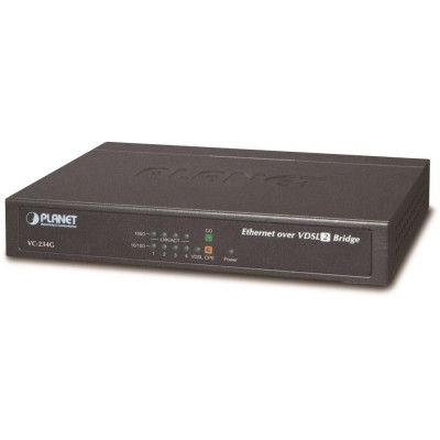 Planet VC-234G, Ethernet VDSL2 konvertor, 4x 1000Base-T, master/slave, profil 30a, G.993.5 Vectoring, G.INP