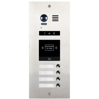 XtendLan Dveřní stanice 2-drát D2/ 4x zvonek/ kamera 170st/ zápustná montáž/ RFID 125kHz